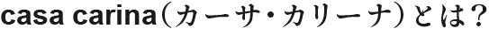 casa carina(カーサ・カリーナ)とは？